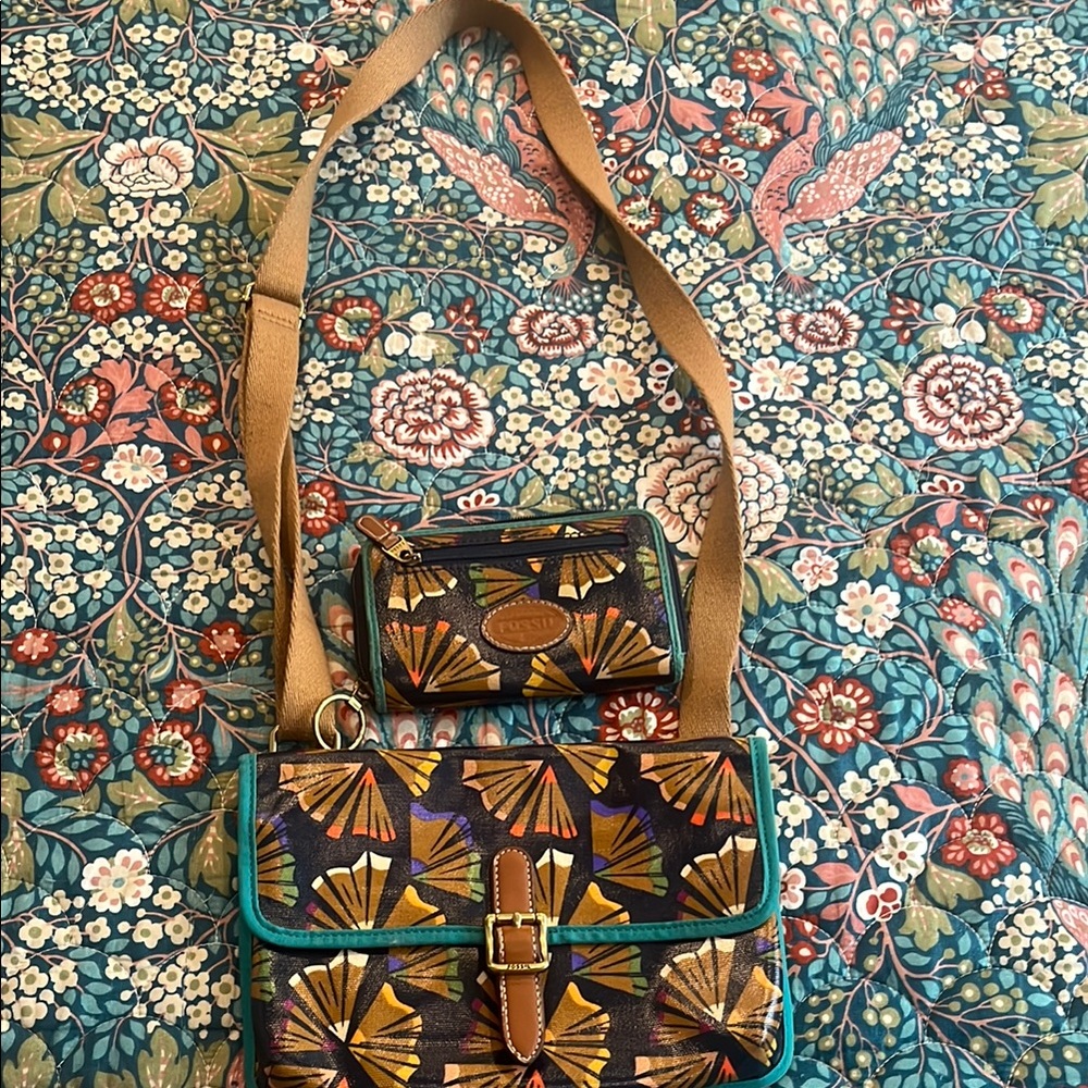 Fossil Colorful Pencil Patterned Women's Bag Set